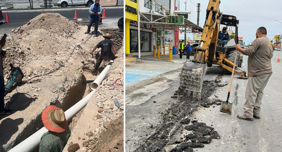 Ejecuta COMAPA obra de rehabilitación sanitaria en la colonia Prolongación Longoria