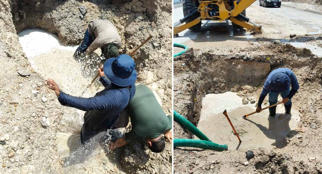 Reparó COMAPA fuga de agua potable en Fuentes Coloniales