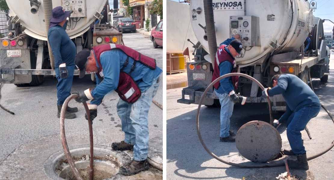 Da mantenimiento COMAPA a red sanitaria en el sector Granjas