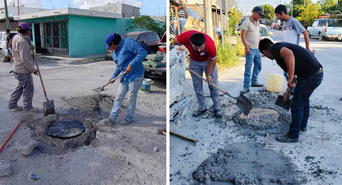 Reemplazó COMAPA brocales en diferentes puntos de la ciudad